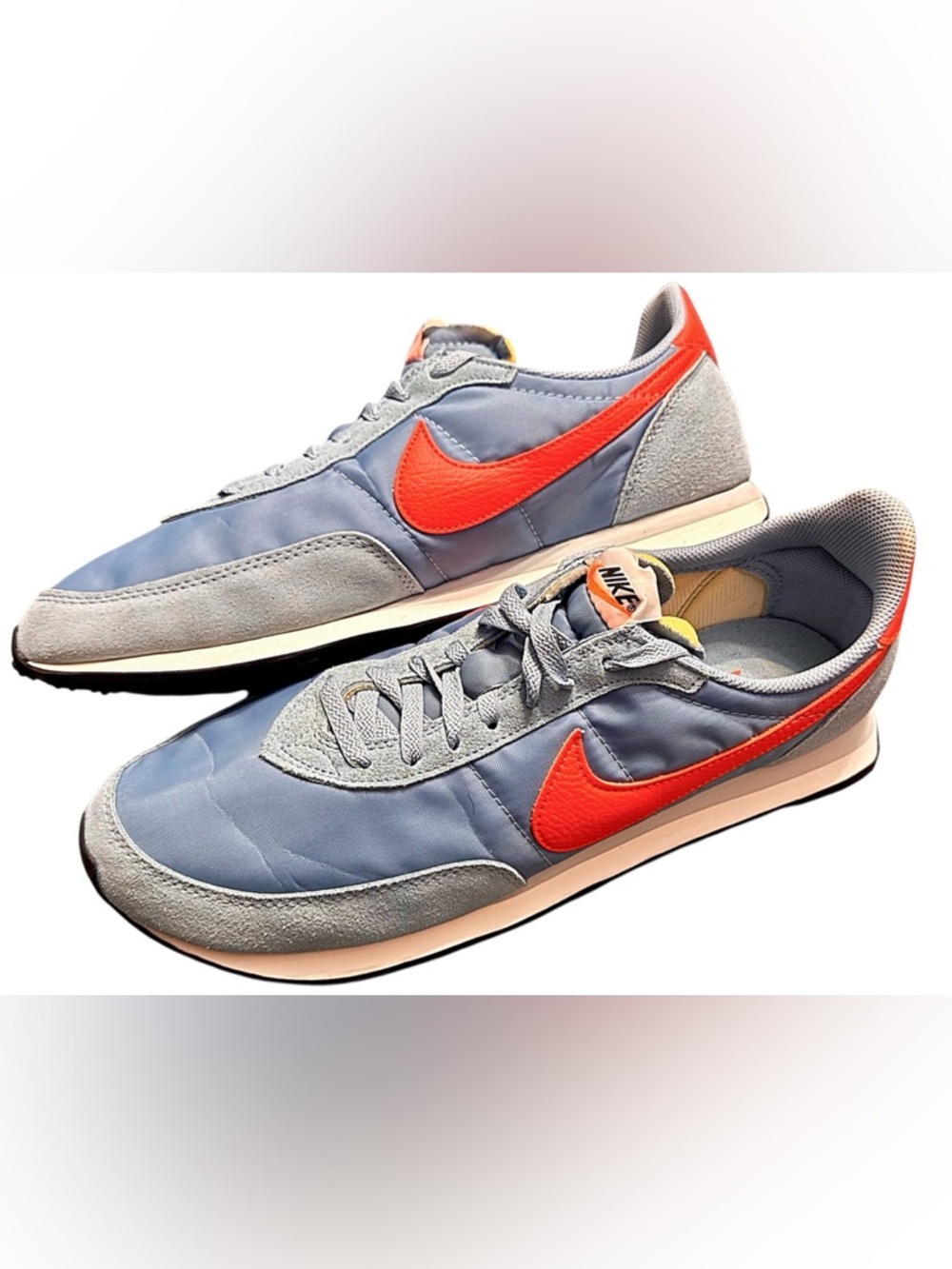 Nike Men's Low-Top Sneakers - Gray Upper with Bright Orange Swoosh